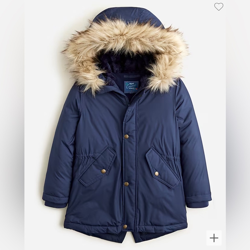 Crew Cuts kids fishtail parka with eco-friendly PrimaLof